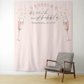 ピンクのシックなシャンパンブランシュの結婚前お披露目バックドロップ タペストリー (インサイチュ)