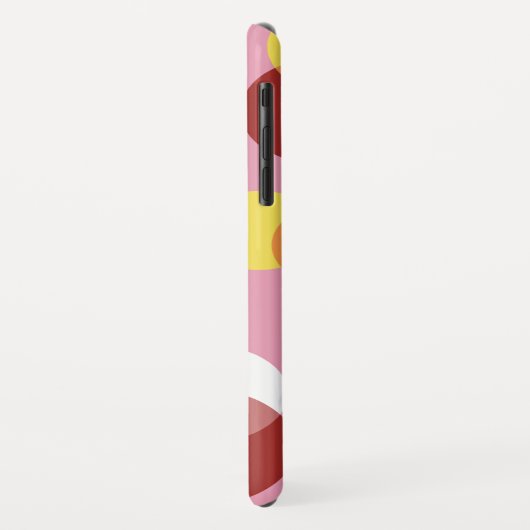 ピンクのシックな幾何学的水玉模様パターン Case-Mate iPhoneケース (裏面/左)