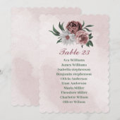 ピンクのシナモンバラ白いシーティンググラフカード 招待状 (正面/裏面)