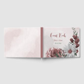 ピンクのシナモンバラ白フローラ幾何結婚体 ゲストブック (全面)