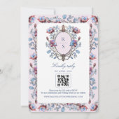 ピンクのシノワズリーフォトウェディング 招待状 (裏面)