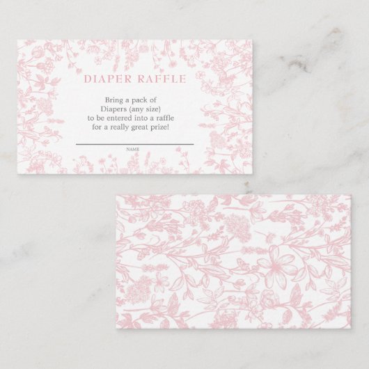 ピンクのシノワズリーフラワーディアパーくじカード、ゲーム 名刺 (正面/裏面)