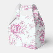 ピンクのシノワズリーフラワーフレンチトワール フェイバーボックス (裏面サイド)