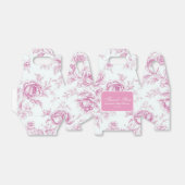 ピンクのシノワズリーフラワーフレンチトワール フェイバーボックス (折り畳みなし)