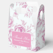 ピンクのシノワズリーフラワーフレンチトワール フェイバーボックス (オープン)