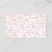 ピンクのシノワズリーフラワーブック イン リュー, ゲーム 名刺 (裏面)