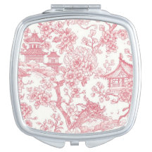 ピンクのシノワズリープリント 竜と桜