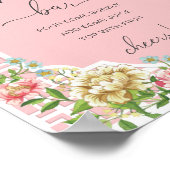 ピンクのシノワズリーベビーシャワーママモーザバーサイン ポスター (角)