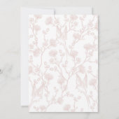 ピンクのシノワズリー 1歳の誕生日 招待状 (裏面)