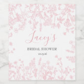 ピンクのシノワズリ ワインボトルラベル ワインラベル (シングルラベル)