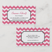 ピンクのシボロンジグザグパタースタイリッシュン個人 名刺 (正面/裏面)