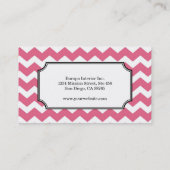 ピンクのシボロンジグザグパタースタイリッシュン個人 名刺 (裏面)