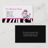 ピンクのシマウマのカスタマイズ可能な名刺のテンプレート 名刺 (正面/裏面)