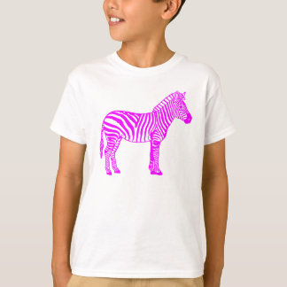 ピンクのシマウマのキッズTシャツ - かわいいストライプのアニマルTシャツ Tシャツ
