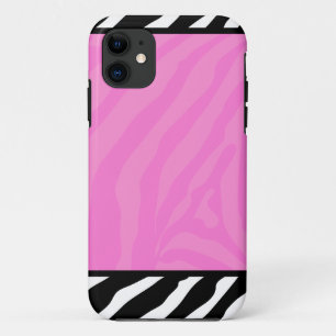ピンクのシマウマのストライプの粋なiPhone 5の場合 iPhone 11 ケース