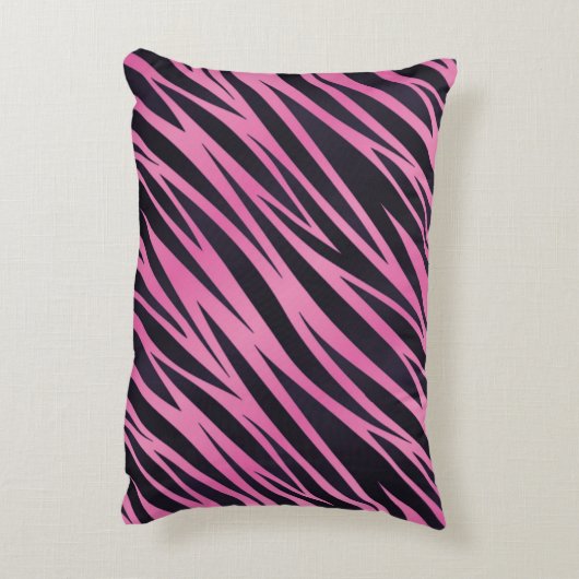 ピンクのシマウマのストライプの背景 アクセントクッション (裏面(縦))