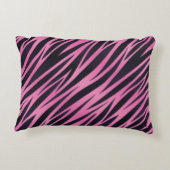 ピンクのシマウマのストライプの背景 アクセントクッション (裏面)
