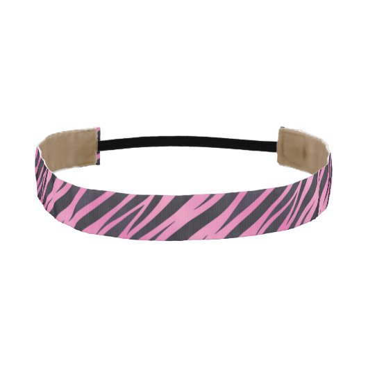ピンクのシマウマのストライプの背景 アスレチックヘッドバンド (正面)