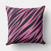 ピンクのシマウマのストライプの背景 クッション (裏面)