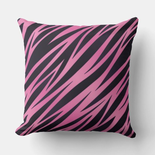 ピンクのシマウマのストライプの背景 クッション (正面)