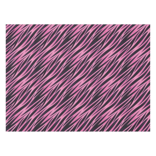 ピンクのシマウマのストライプの背景 テーブルクロス (正面(横))