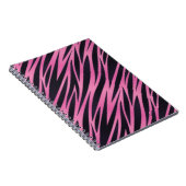 ピンクのシマウマのストライプの背景 ノートブック (右側)