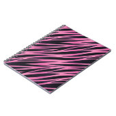 ピンクのシマウマのストライプの背景 ノートブック (左側)