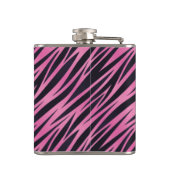ピンクのシマウマのストライプの背景 フラスク (裏面)