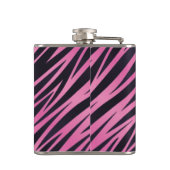 ピンクのシマウマのストライプの背景 フラスク (裏面)