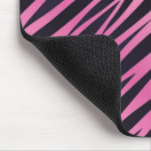 ピンクのシマウマのストライプの背景 マウスパッド (コーナー)