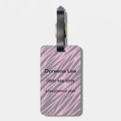 ピンクのシマウマのストライプの背景 ラゲッジタグ (裏面縦)