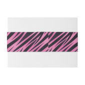 ピンクのシマウマのストライプの背景 招待状ベリーバンド (裏面例)