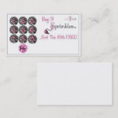 ピンクのシマウマのパンチカード ロイヤリティカード (正面/裏面)