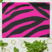 ピンクのシマウマのプリントのデザイン キッチンタオル (折り畳み)