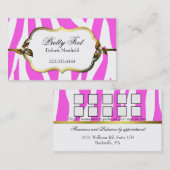 ピンクのシマウマのプリントのロイヤリティの名刺 ロイヤリティカード (正面/裏面)