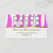 ピンクのシマウマのプリントのロイヤリティの名刺 ロイヤリティカード (裏面)