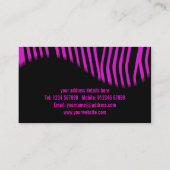 ピンクのシマウマのプリントの名刺 名刺 (裏面)