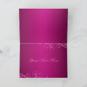 ピンクのシマウマのプリント及び弓サンキューカード サンキューカード (内部)