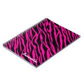 ピンクのシマウマのプリント-カスタムなノートジャーナル ノートブック (左側)