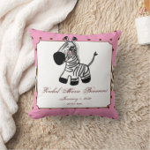 ピンクのシマウマのベビーの記念品の枕 クッション (ブランケット)