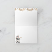 ピンクのシマウマの乳母車のシャワーはノート感謝していしています サンキューカード (内部)