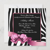 ピンクのシマウマの写真を使った卒業発表 案内状 (裏面)