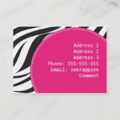 ピンクのシマウマの名刺 名刺 (裏面)