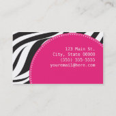 ピンクのシマウマの名刺 名刺 (裏面)