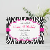 ピンクのシマウマの招待状 招待状 (スタンド正面)