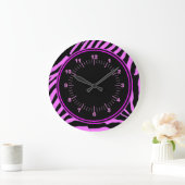 ピンクのシマウマの柱時計 ラージ壁時計 (ホーム)