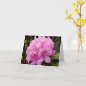 ピンクのシャクナゲのメッセージカード カード (黄色い花)