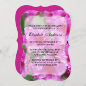 ピンクのシャクナゲの花々90歳の誕生日パーティー 招待状 (正面/裏面)