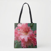 ピンクのシャクナゲの花咲くフラワー トートバッグ (正面)