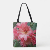 ピンクのシャクナゲの花咲くフラワー トートバッグ (裏面)